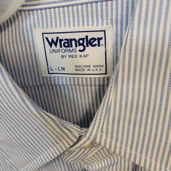 Wrangler by Red Kap uniform shirts Size large blue/white stripped NWOT - Picture 3 of 8